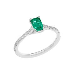 Goldring mit Diamanten und achteckigem Smaragd aus der Schmuck-Kollektion Duchess Comete