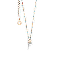 Silver Crew Neck Letter F from the Stella Comete Jewelry Collection