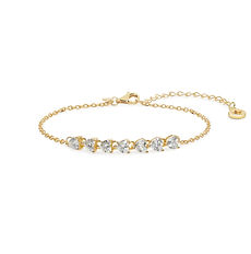 Bracciale cuori di Tennis in Argento dorato e cristalli bianchi degradè della Collezione Glamour Comete Gioielli