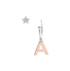 Orecchini in Argento Lettera A della Collezione Stella Comete Gioielli
