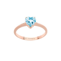 Herzring aus Roségold und Blautopas Comete SCHMUCK