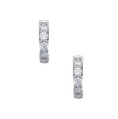 Orecchini in Argento small e Zirconi bianchi della Collezione Glamour Comete Gioielli