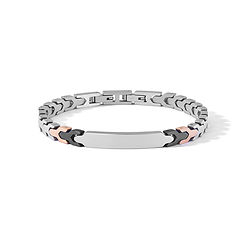 Bracciale Acciaio, Pvd nero e rosè Collezione Zip Comete Gioielli