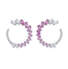 Orecchini Argento e Degradè Rosa Zirconi Collezione Glamour Comete Gioielli