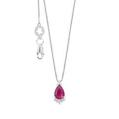 750‰ Gold Round Neck, Diamonds and Drop Ruby Color Fantasy Collection Comete Jewelry