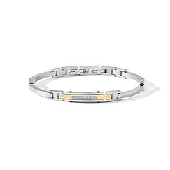 Bracciale uomo in Acciaio, pvd giallo e Diamanti bianchi della Collezione Diamonds Label Comete Gioielli