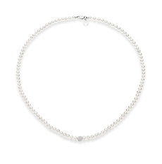 Collana Filo Perle Acquadolce in Oro e sfera Diamantata della Collezione Fili Perle Acquadolce Comete Gioielli