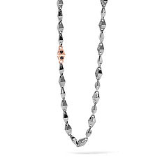 Collier in roségoud en gebronzeerd met zirconia van de collectie Royal Comete Sieraden