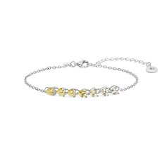 Bracciale cuori di Tennis in Argento dorato e cristalli champagne degradè della Collezione Glamour Comete Gioielli
