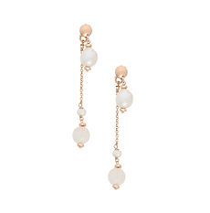 Orecchini Argento 925‰ con Perle Acquadolce e Quarzo rosa Collezione Cromatica Comete Gioielli