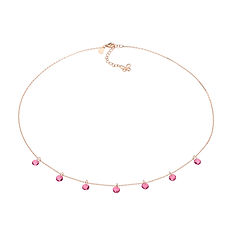 Girocollo in Argento e cristalli briolette rubino della Collezione Glamour Comete Gioielli