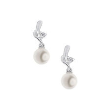 Oorbellen Parel in Goud 750‰ en Diamanten Collectie Parels van de liefde