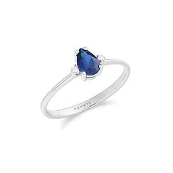 750 ‰ Tropfenring aus Gold, Diamanten und Saphiren Kollektion History of Light Colour Comete Schmuck