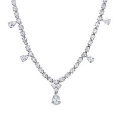Girocollo in Argento 925‰ e Zirconi bianchi a goccia Collezione Glamour Comete Gioielli