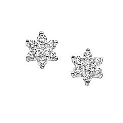 Blumenohrringe aus Gold und Diamanten aus der Kollektion Rose von Comete SCHMUCK