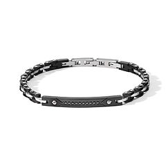 Steel bracelet with PVD and black zirconia Zip Collection Comete Jewelry