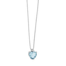 Collana in Oro Diamanti e Acquamarina Cuore della Collezione Fantasia di Acquamarina Comete Gioielli