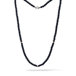 Herenketting van Zilver met zwarte Spinelli en rosé elementen uit de Black Star Comete Sieraden collectie.