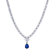 925‰ hõbedast kaelakee valgete ja siniste tsirkoonidega Glamour Collection Comete Sieraden