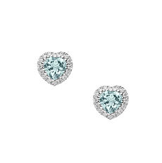Orecchini in Oro Diamanti e Acquamarina Cuore della Collezione Azzurra Prestige Comete Gioielli