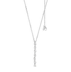 Girocollo gocce di Tennis in Argento e cristalli bianchi degradè della Collezione Glamour Comete Gioielli