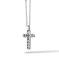 Steel and black zirconia chain crew neck from the Suits collection by Comete Jewelry.