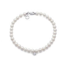 Kulla ja pärlitega käevõru valge teemandiga Fantasie di Perle Acquadolce Collection Comete Sieraden