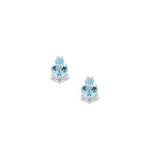 Orecchini Oro 750‰, Diamanti e Acquamarina goccia Collezione Fantasia di Colore Comete Gioielli
