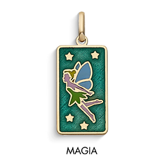 Colgante de mujer hada oro amarillo esmaltes Comete Gioielli