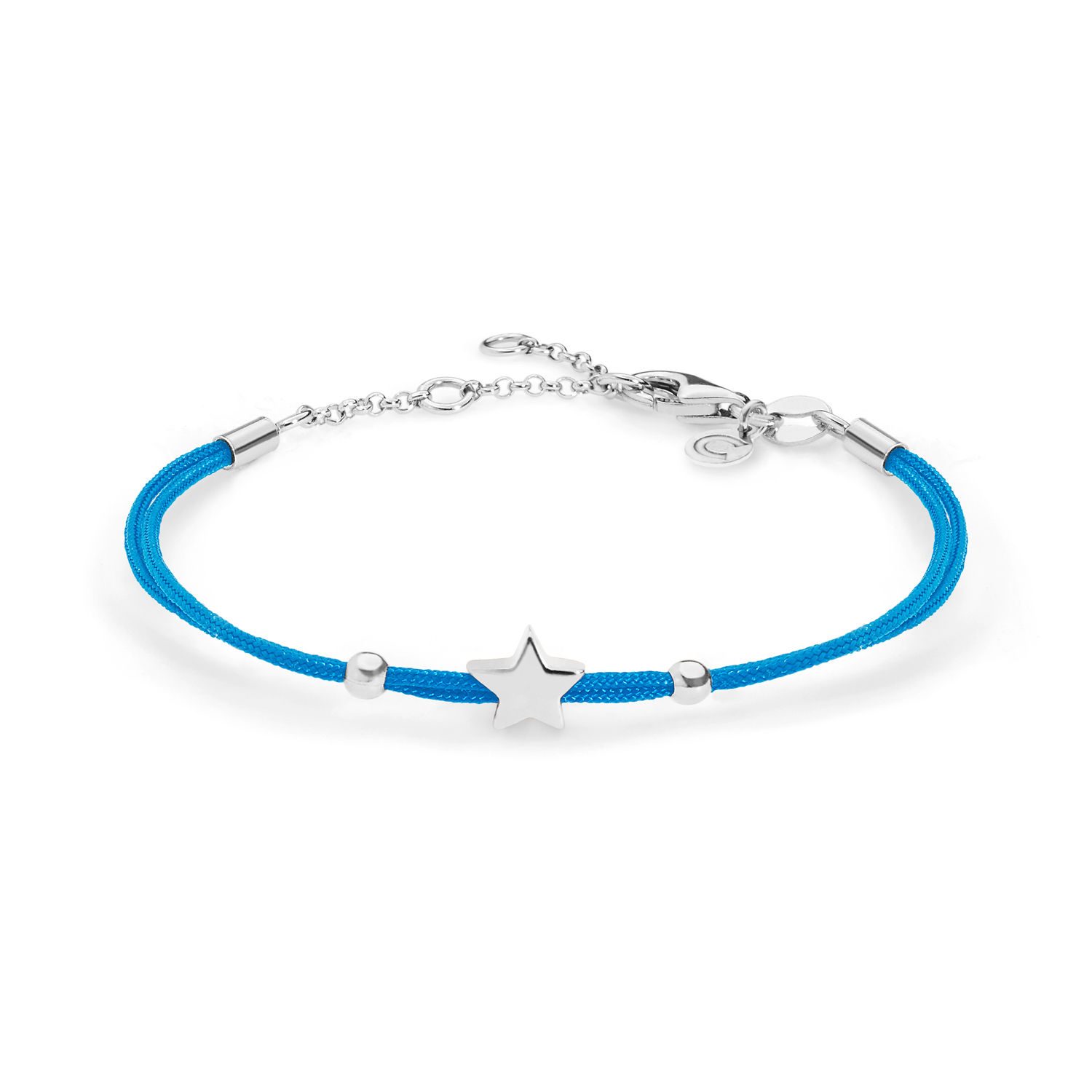 Bracciale Stella in argento cordino azzurro Comete Gioielli