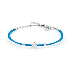 Bracciale Stella in argento cordino azzurro della Collezione Stella Comete Gioielli