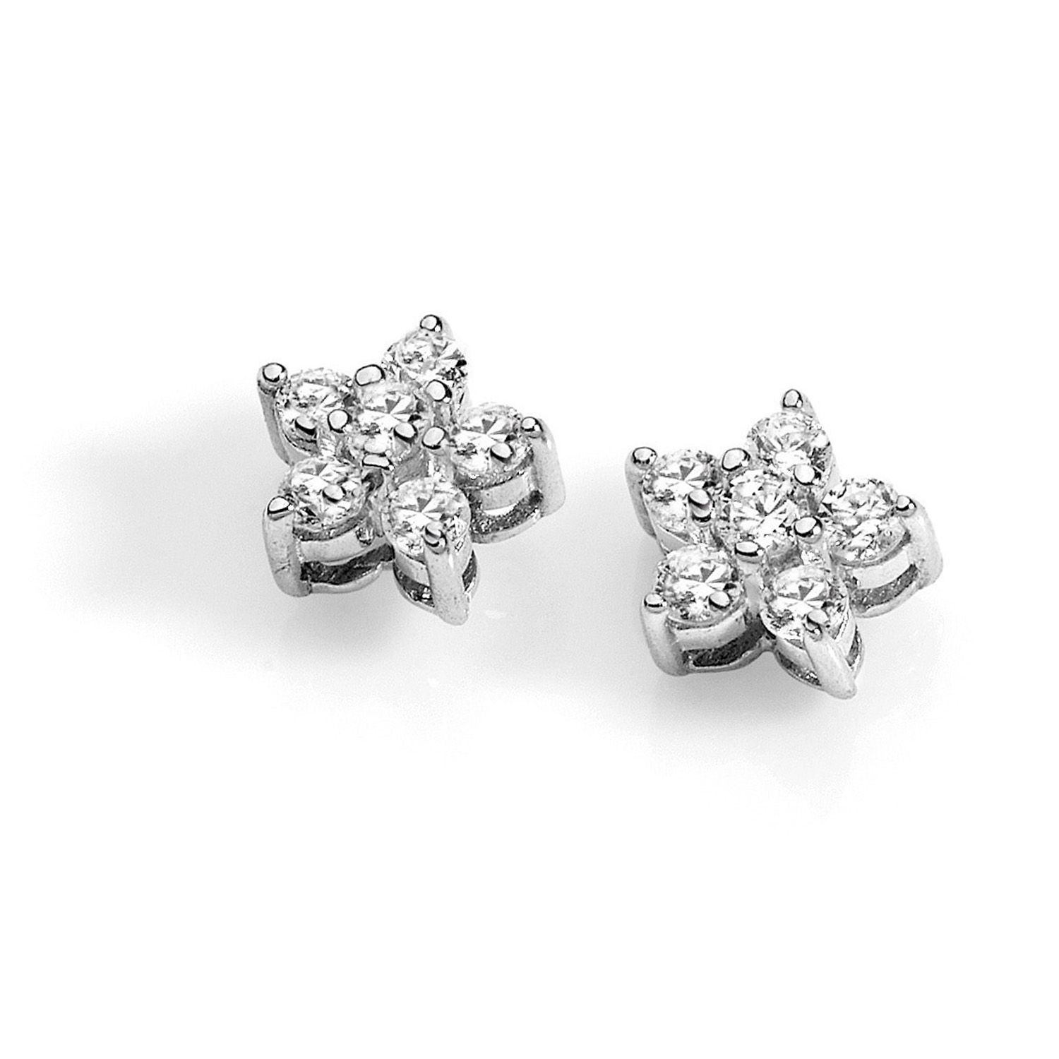 Orecchini in Oro 750‰ Stella con Zirconi Bianchi