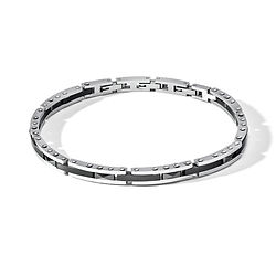 Bracciale in Acciaio con Ceramica nera e Pvd nero della Collezione Tyres Comete Gioielli