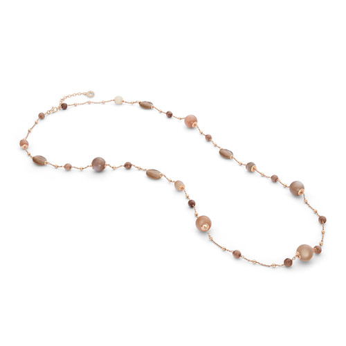 Collana Artigianale Corta in Argento con Pietra di Luna bianca e Pepite Collana Artigianale Corta in Argento con Pietra di Luna bianca e Pepite