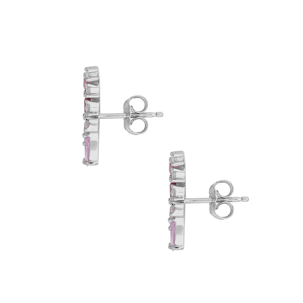 Thumbnail: Profilo Orecchini in Argento e Zirconi degradè rosa small