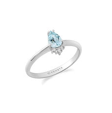 Anello Oro 750‰, Diamanti e Acquamarina goccia Collezione Fantasia di Colore Comete Gioielli