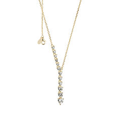 Girocollo cuori di Tennis in Argento dorato e cristalli bianchi degradè della Collezione Glamour Comete Gioielli