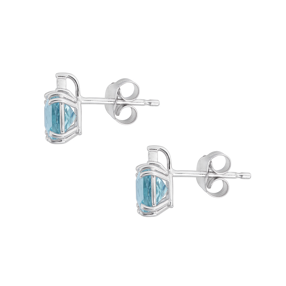 Profilo Orecchini Aquamarina taglio Antico in Oro e Diamanti bianchi