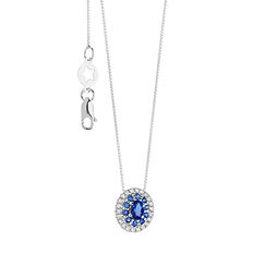 Gold Necklace with Diamonds and Blue Sapphires from the Lilibeth Comete Jewelry Collection