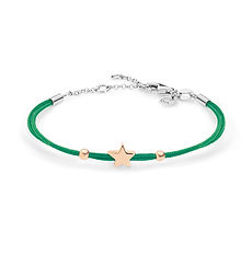 Bracciale Stella in argento cordino verde della Collezione Stella Comete Gioielli