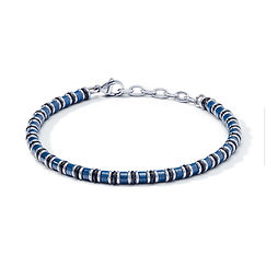 Steel bracelet, blue PVD, blue ceramic District Collection Comete Jewelry