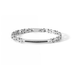 Armband aus Stahl und schwarzem Pvd mit Zirkon aus der Kollektion Zip Comete SCHMUCK