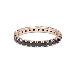 Anello in Argento rosè e zirconi neri della Collezione Tennis Uomo Comete Gioielli