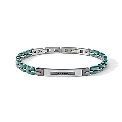 Bracciale Acciaio con Pvd, ceramica e zirconi Collezione Tyres Comte Gioielli
