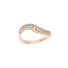 Roosakuldne sõrmus ja valged teemandid Onda Comete Sieraden kollektsioonist