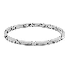 Poliertes und satiniertes Stahlarmband der Kollektion Texture COMETE SCHMUCK