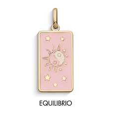 Ciondolo donna Yin Yang in Oro giallo e smalto rosa di Comete Gioielli