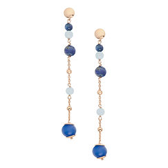 925‰ Silberohrringe mit Aquamarin, Lapis, farbigem Quarz Comete SCHMUCK Chromatische Kollektion