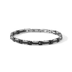 Bracciale Acciaio con Pvd nero e zircone Collezione Suits Comete Gioielli