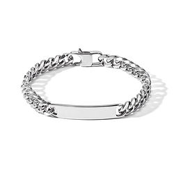 Bracciale in Acciaio lucido con targhetta della Collezione Chain Comete Gioielli